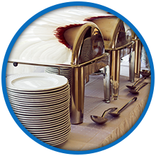 Dishes on Buffet Table